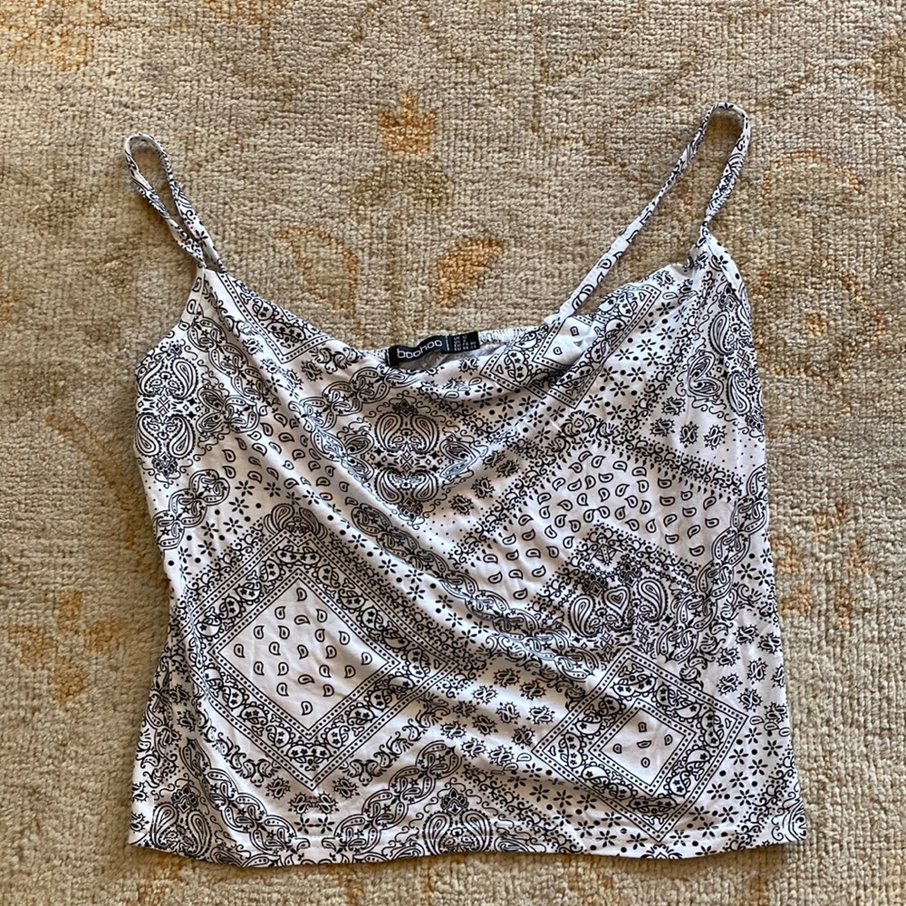 cowl neck crop top